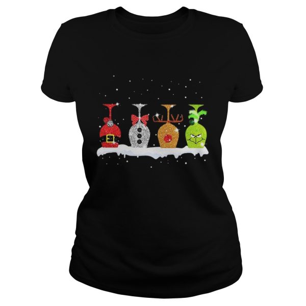 Christmas wine glasses Grinch shirt