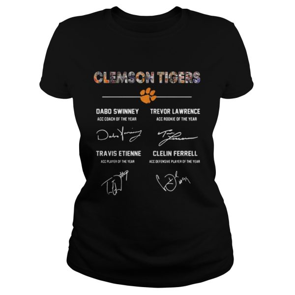 Clemson Tigers Signature Dabo Swinney Trevor Lawrence Travis Etienne Clelin Ferrel shirt