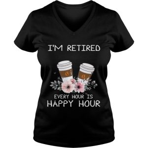 Coffee I'm retired every hour is happy hour shirt 1