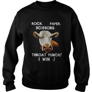 Cow Rock paper scissors throat punch I win shirt 1 Cow Rock paper scissors throat punch I win shirt 2