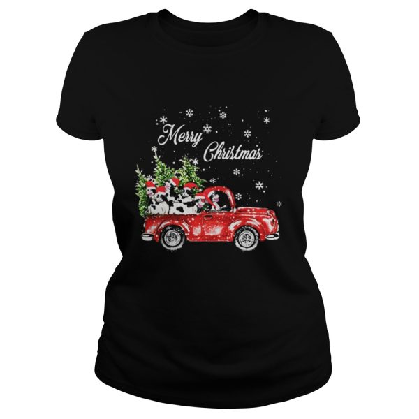 Cow drives truck merry Christmas shirt