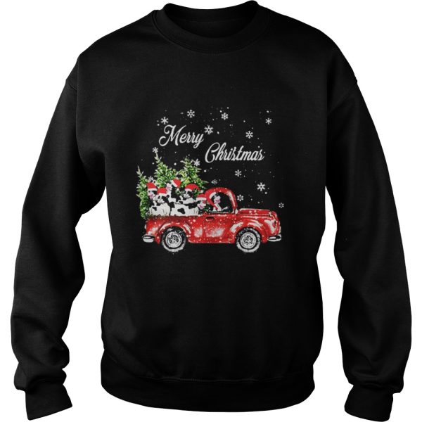 Cow drives truck merry Christmas shirt