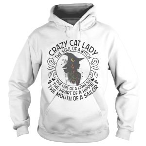 Crazy cat lady the soul of a witch the fire of a lioness the heart of a hippie shirt 1