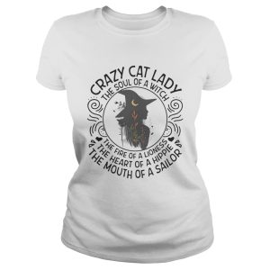 Crazy cat lady the soul of a witch the fire of a lioness the heart of a hippie shirt 2