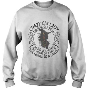 Crazy cat lady the soul of a witch the fire of a lioness the heart of a hippie shirt 3