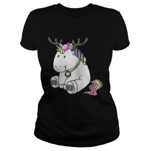 Cute Christmas Comic Reindeer Unicorn Shirt 2