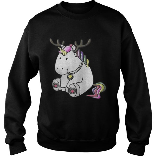 Cute Christmas Comic Reindeer Unicorn Shirt