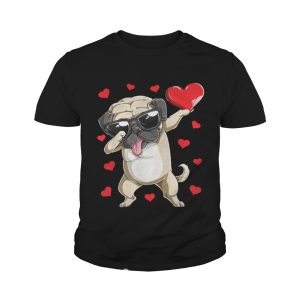 Dabbing Pug Valentines Day Dog Lover Heart Shirt 1