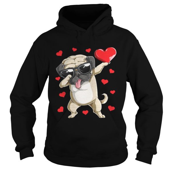 Dabbing Pug Valentines Day Dog Lover Heart Shirt