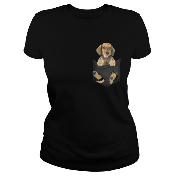 Dachshund in the pocket Christmas shirt