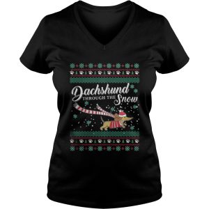 Dachshund through the snow sweatshirt 3