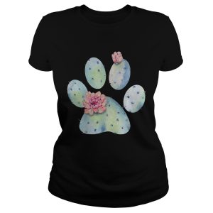 Dog paws cactus and flowers shirt 1