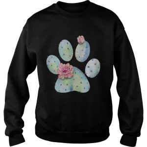 Dog paws cactus and flowers shirt 3