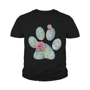 Dog paws cactus and flowers shirt 4