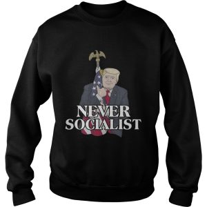 Donald Trump hugging the American flag never socialist shirt 2 Donald Trump hugging the American flag never socialist shirt 3