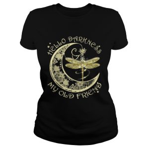 Dragonfly crescent moon hello darkness my old friend shirt 1