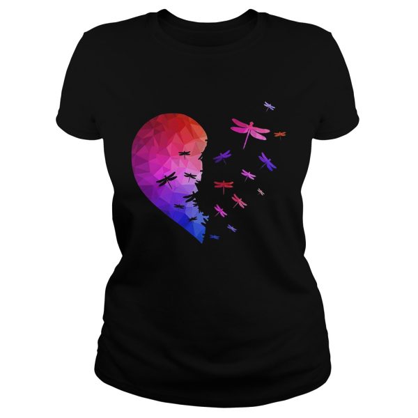 Dragonfly flying heart shirt