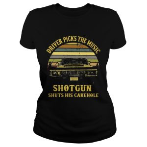 Driver picks the music shotgun shuts his cakehole retro shirt 1