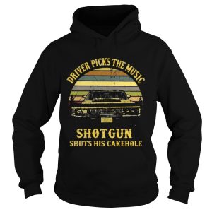 Driver picks the music shotgun shuts his cakehole retro shirt 2