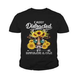 Easily Distracted By Sunflowers And Cows T Shirt 4