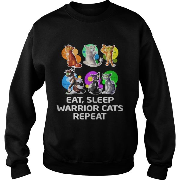 Eat sleep warrior cats repeat shirt