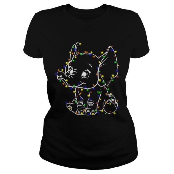 Elephant christmas light shirt