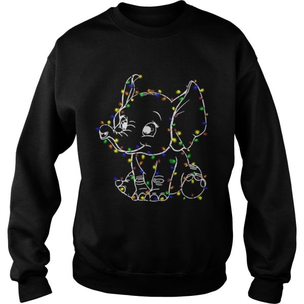 Elephant christmas light shirt