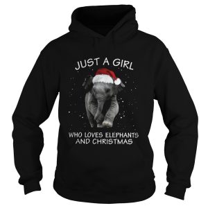 Elephants Hat Just a girl who loves Elephants and christmas shirt 1
