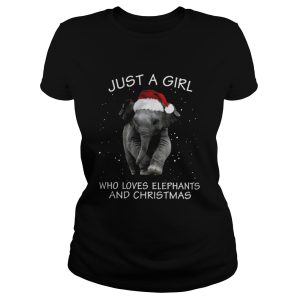 Elephants Hat Just a girl who loves Elephants and christmas shirt 1 Elephants Hat Just a girl who loves Elephants and christmas shirt 2