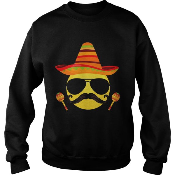 Emoji sombrero cool sunglasses cinco de mayo t-shirt