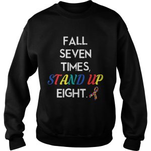 Fall Seven Times Stand Up Eight Autism Awareness T shirt 3