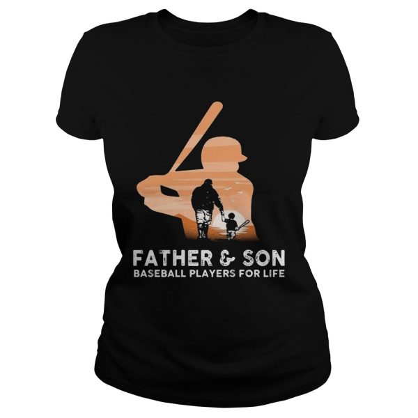 Father and son baseball players for life T shirt
