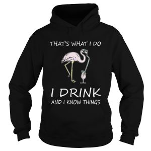 Flamingo Thats what I do I drink and I know things shirt 1