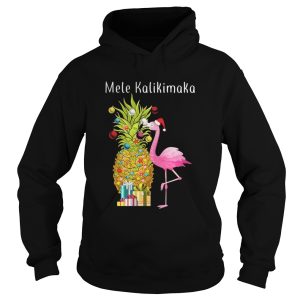 Flamingo peneapple Christmas tree Mele Kalikimaka shirt 1