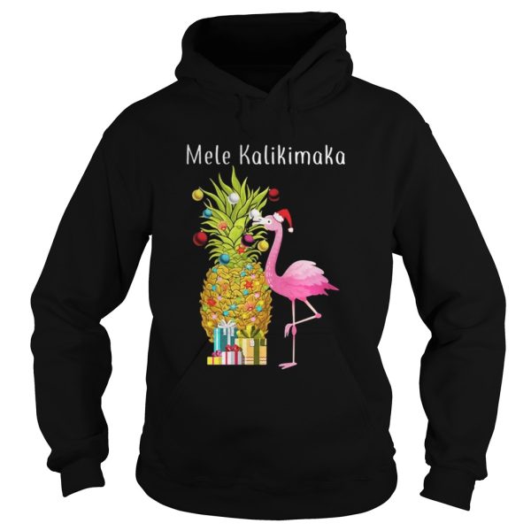 Flamingo peneapple Christmas tree Mele Kalikimaka shirt