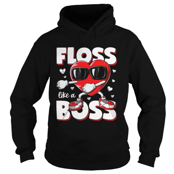 Floss Like A Boss Heart Floss Like A Boss Valentines Day shirt