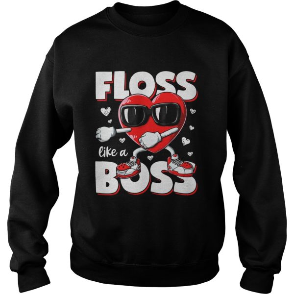 Floss Like A Boss Heart Floss Like A Boss Valentines Day shirt