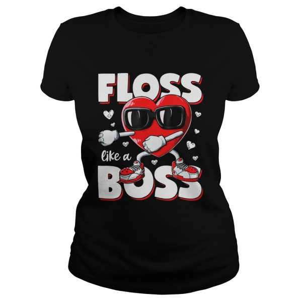 Floss Like A Boss Heart Floss Like A Boss Valentines Day shirt