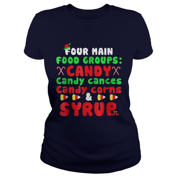 Four Main Food Groups Elf Buddy Christmas Pajama TShirt