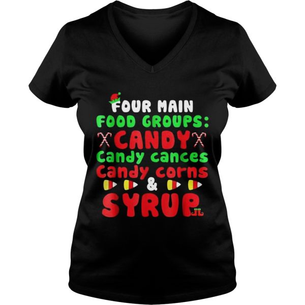 Four Main Food Groups Elf Buddy Christmas Pajama TShirt