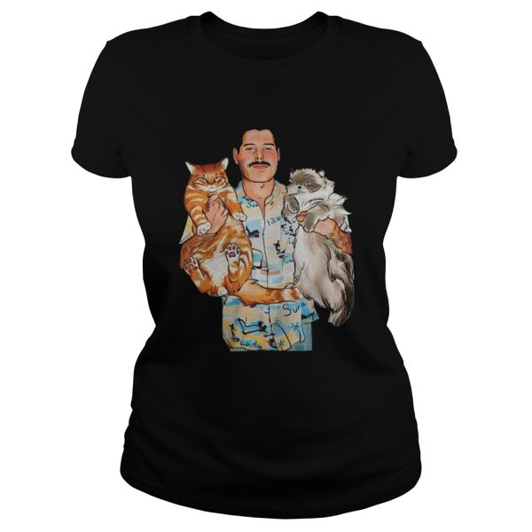 Freddie Mercury hug cats shirt