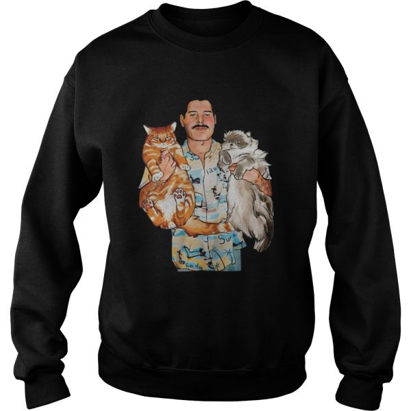 Freddie Mercury hug cats shirt
