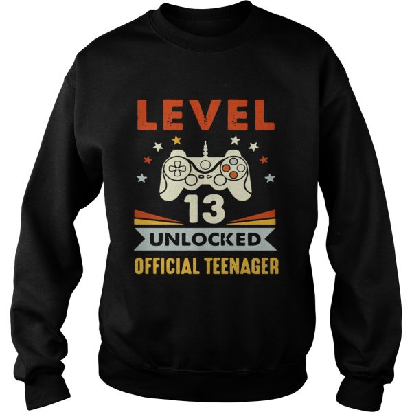 Gamer level 13 unlocked official teenager shirt