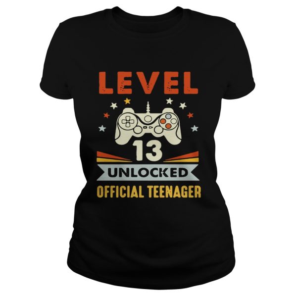 Gamer level 13 unlocked official teenager shirt