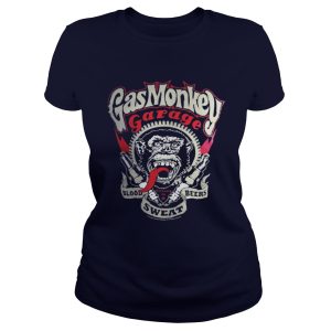 Gas Monkey Garage Spark Plugs Blood Sweat Beers Licensed Black Mens Tshirt 2