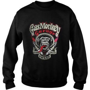 Gas Monkey Garage Spark Plugs Blood Sweat Beers Licensed Black Mens Tshirt 3