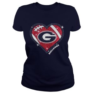 Georgia Bulldogs football diamond heart shirt 2