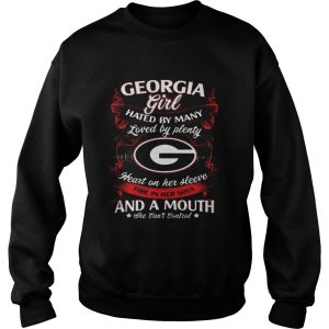 Georgia Girl Hated By Many Loved By Plenty Heart On Her Sleeve Shirt 3