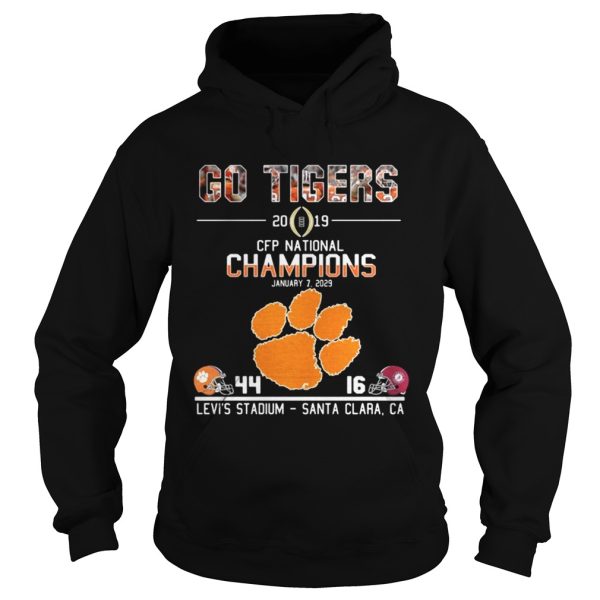 Go tigers 2019 CFP national champions January 7 2029 44 16 Levis stadium santa clara CA shirt