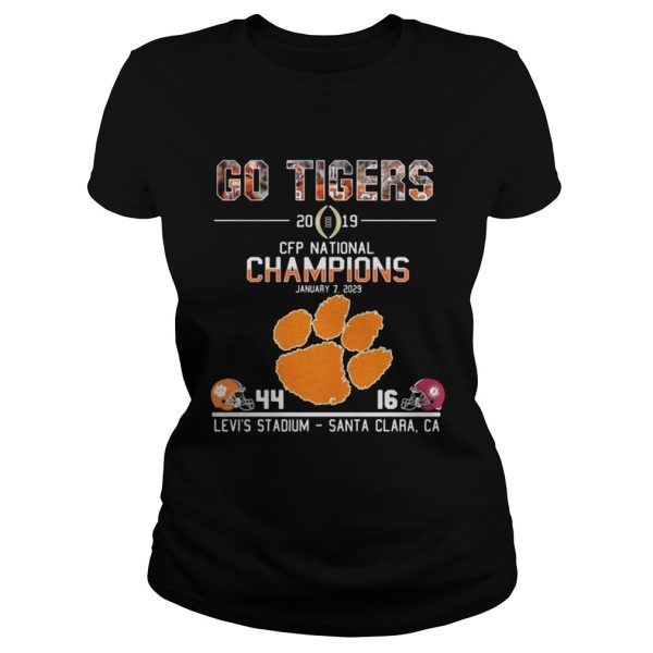 Go tigers 2019 CFP national champions January 7 2029 44 16 Levis stadium santa clara CA shirt